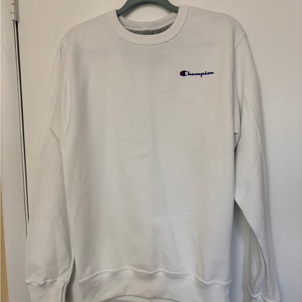 Champion Men's Classic White Crewneck Sweatshirt